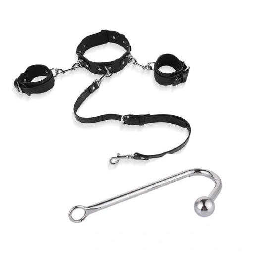 Hook Beaded Anal with Collar and Elegant Cuffs 5334 0326